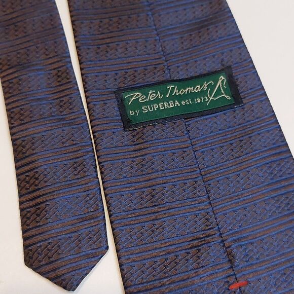 🔴 Peter Thomas by Superba Textured Silk Tie Made in USA - Picture 4 of 6